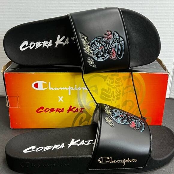 Champion Men’s IPO Cobra Kai Slide  Sandals Black Size 13M NWT - Picture 1 of 10